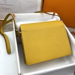 高仿愛馬仕roulis系列蜜蠟純手縫女士包包 黃色