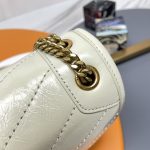 YSL聖羅蘭高仿A貨包包専賣 NIKI復古皮革BABY手袋 奶白金鍊條包
