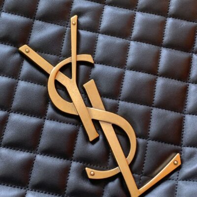 YSL聖羅蘭原版皮包包 ICARE托特包絎縫手袋 超大型購物袋 黑色