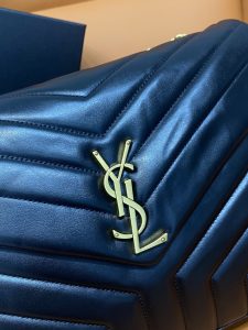 超A貨YSL聖羅蘭包包 loulou中型絎縫皮革手袋 鏈條包Y形挎包 黑色金扣