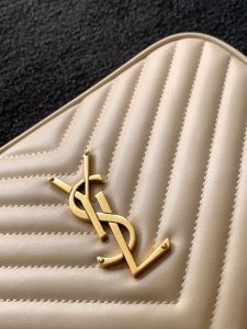 超A貨YSL聖羅蘭包包 lou絎縫皮革相機袋 Saint Laurent Monogram肩背袋 卡其