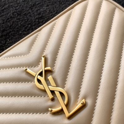 超A貨YSL聖羅蘭包包 lou絎縫皮革相機袋 Saint Laurent Monogram肩背袋 卡其