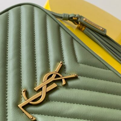 超A貨YSL聖羅蘭包包 lou絎縫皮革相機袋 Saint Laurent Monogram肩背袋 緑色
