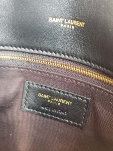 高仿YSL聖羅蘭包包 LOULOU PUFFER 迷你絎縫小羊皮包 小型絎縫皮革手袋 黑色金扣