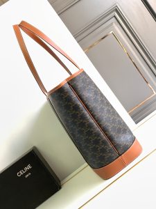 Celine賽琳高仿一比一原單包包 CELINE CABAS中號標誌印花牛皮革手袋