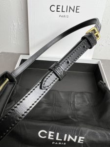 Celine賽琳高仿復刻原單包包 CELINE 2024 TILLY中號亮澤牛皮革手袋 黑色