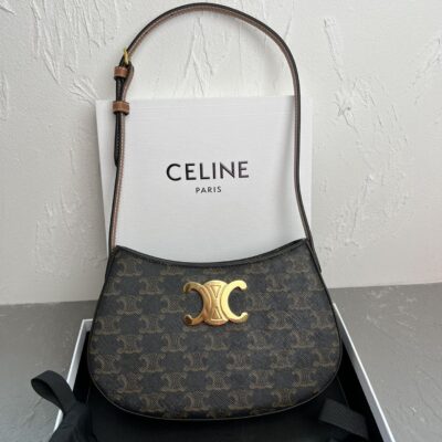 Celine賽琳高仿復刻原單包包 CELINE 2024 TILLY中號亮澤牛皮革手袋 花紋