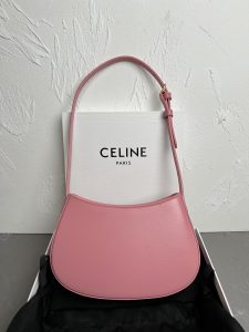 Celine賽琳高仿復刻原單包包 CELINE 2024 TILLY中號亮澤牛皮革手袋粉紅色