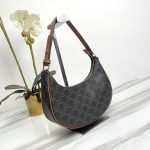 Celine賽琳高仿原單包包 CELINE TRIOMPHE AVA 標誌印花牛皮革手袋 深褐色