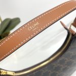 Celine賽琳高仿原單包包 CELINE TRIOMPHE AVA 標誌印花牛皮革手袋 深褐色