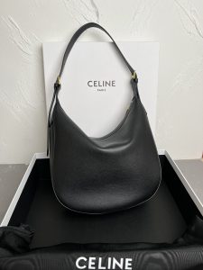 A貨名牌包Celine賽琳 HELOISE CUIR TRIOMPHE 柔軟牛皮革手袋單肩包 黑色
