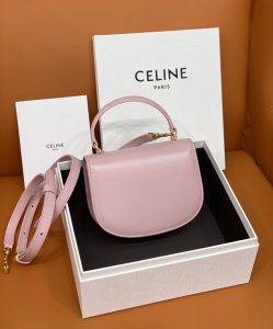 高仿原單包Celine賽琳包 亮面牛皮革迷你型BESACE CLEA手袋 粉色