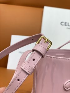 原單復刻Celine賽琳包 CUIR TRIOMPHE 牛皮水桶包小型BUCKET手袋 粉红