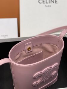 原單復刻Celine賽琳包 CUIR TRIOMPHE 牛皮水桶包小型BUCKET手袋 粉红
