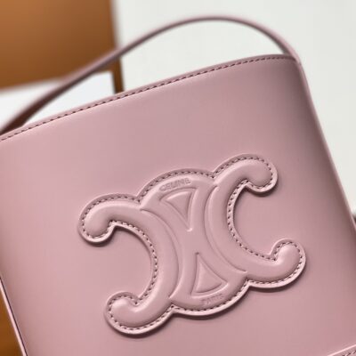 原單復刻Celine賽琳包 CUIR TRIOMPHE 牛皮水桶包小型BUCKET手袋 粉红