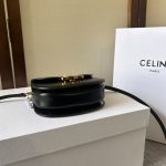 A貨包復刻Celine賽琳包 亮面牛皮革迷你型BESACE CLEA手袋Mini Besace凱旋門包黑