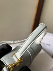 Celine賽琳包高仿包包 TABOU迷你光滑牛皮革手袋 鎖頭肩帶手提包 浅蓝
