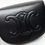 高仿原單Celine賽琳包包 光滑牛皮革FOLCO CUIR TRIOMPHE手袋 黑色