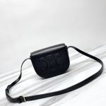 高仿原單Celine賽琳包包 光滑牛皮革FOLCO CUIR TRIOMPHE手袋 黑色