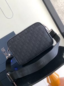 經典黑色高仿迪奧尼龍提花肩帶手提包單肩包斜挎包新品