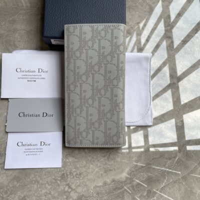 高仿DIOR西裝夾長款銀包 灰色 高端牛貨原工廠出品