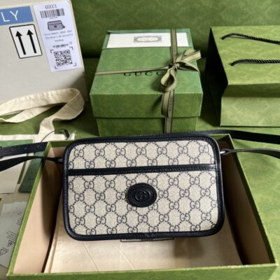 高仿Gucci Supreme帆布女單肩包斜挎包環保材料
