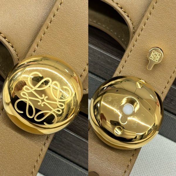 loewe羅意威高仿複刻包包 mini柔軟牛皮革Pebble Bucket水桶包橡木棕