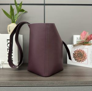 loewe羅意威高仿複刻包包 中號柔軟牛皮革Pebble Bucket水桶包 艮第紅