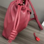 loewe羅意威超A貨手拿包 新款迷你納帕羊皮革 Flamenco Purse 手拿包深磚紅