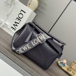 loewe羅意威1比1復刻原單包包 小號緞面牛皮革Puzzle手袋 深紫色