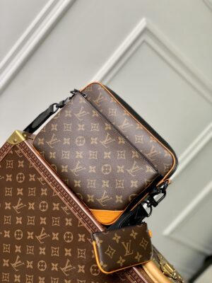 Ｍ46694 Monogram Macassar 帆布lv頂級A貨斜挎包胸包單肩包男女可用
