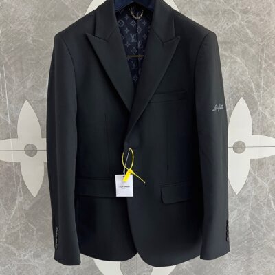 超細膩定制面料 一比一LV 刺繡logo男裝西裝西服外套