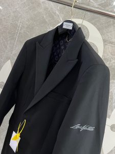 超細膩定制面料 一比一LV 刺繡logo男裝西裝西服外套