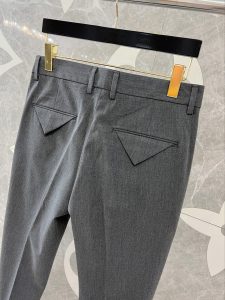 超A貨LV 走秀款灰色西褲九分西褲男裝刺繡字母