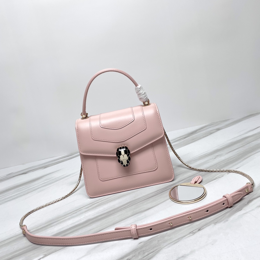 BVLGARI202404070700004.jpg BVLGARI寶格麗高仿包包 Serpenti Forever手提包斜揹包 風琴包 小號粉色