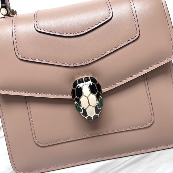 BVLGARI寶格麗高仿包包 Serpenti Forever手提包斜揹包 風琴包 小號卡其