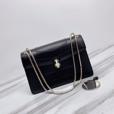 BVLGARI寶格麗複刻包包 Serpenti Forever 中型肩背包手袋 黑色