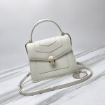 一比一高仿BVLGARI寶格麗 Serpenti Forever 中型手提包斜揹包手袋 白色