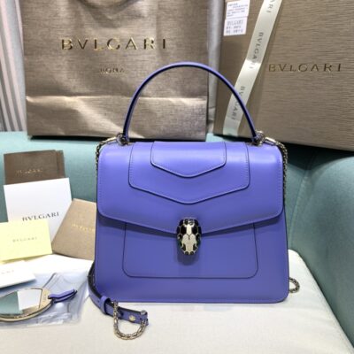 一比一高仿BVLGARI寶格麗 Serpenti Forever 中型手提包斜揹包手袋 紫色