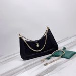 複刻名牌包BVLGARI寶格麗 Serpenti Baia 小肩背包 蛇身粗鍊斜揹包 黑色