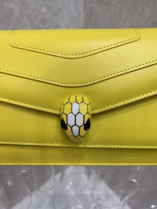 高仿名牌包BVLGARI寶格麗 Serpenti Forever East-West 肩包斜揹包 黃色