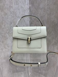 一比一複刻BVLGARI寶格麗 Serpenti Forever 大號手提包斜揹包 白色