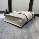 複刻名牌包Chloe蔻依 Chloé標識亞麻帆布 Woody大號托特包 酒紅