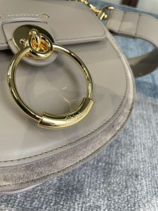 複刻Chloe蔻依名牌包包 TESS小號手袋 斜挎馬鞍小挎包 灰色