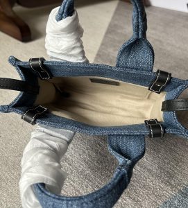 原單高仿Chloe蔻依名牌包 牛仔布Chloé Woody Tote Bag mini號托特包