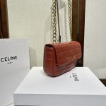複刻名牌包Celine賽琳 MATELASSE MONOCHROME 絎縫羊皮革鏈條肩揹包飾鍊掛肩袋 棗紅