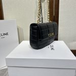 複刻名牌包Celine賽琳 MATELASSE MONOCHROME 絎縫羊皮革鏈條肩揹包飾鍊掛肩袋 黑金