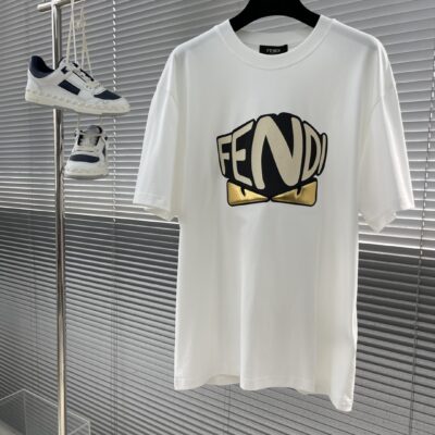 FEND芬迪原單純白色精品衣服短袖T恤男款