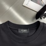 原單衣服FENDI2024春夏新品圓領短袖T恤黑色
