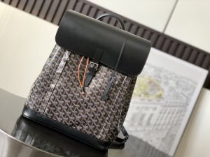 一比一高仿GOYARD高雅德包 Goyardine帆布 AALPIN 中號揹包 黑色